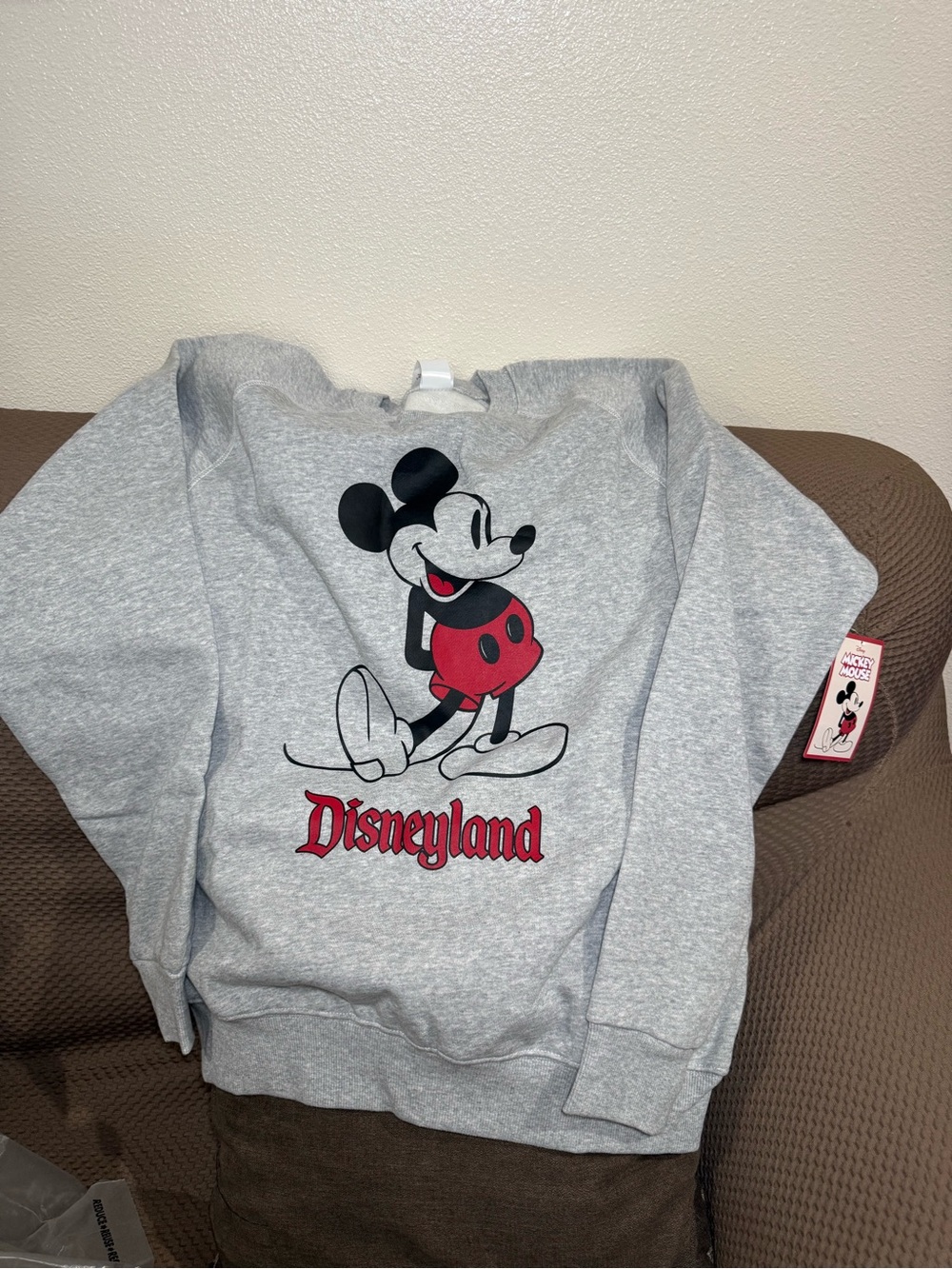 Disney Parks Disneyland Resort Mickey Mouse Grey Gray Sweater Pullover L/Large